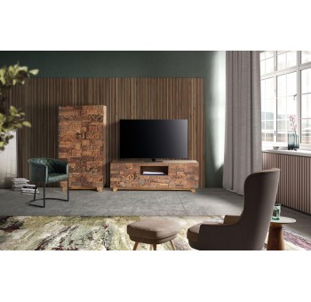 Mueble Tv Balam madera auténtica recuperada 2 puertas 1 cajón