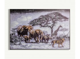 Cuadro lienzo animales Africa pintado al óleo
