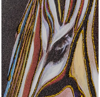 Cuadro lienzo Cebras colores pintado al óleo