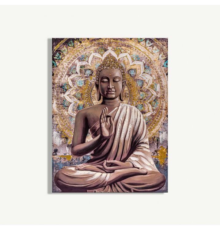  Cuadro lienzo Buda decorado Mandala pintado al óleo