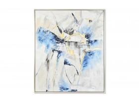 Cuadro Hóriclem lienzo ps abstracto blanco azul dorado