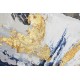 Cuadro Hóriclem lienzo ps abstracto blanco azul dorado