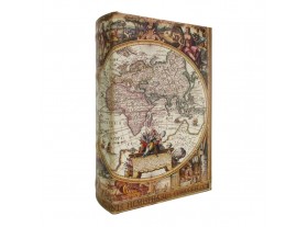 Caja libro decoración Mapa del Mundo antiguo