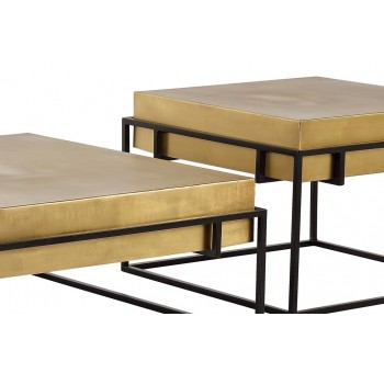 Juegos de 2 mesas de centro Marjana metal dorado