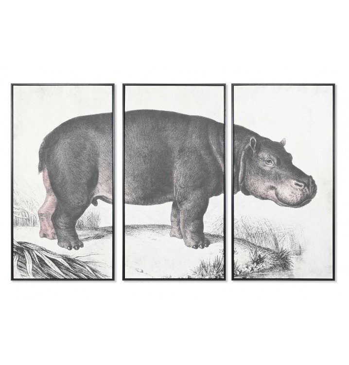 Cuadro Horsety lienzo ps abstracto hipopòtamo set 3