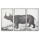 Cuadro Horsety lienzo ps abstracto rinoceronte set 3