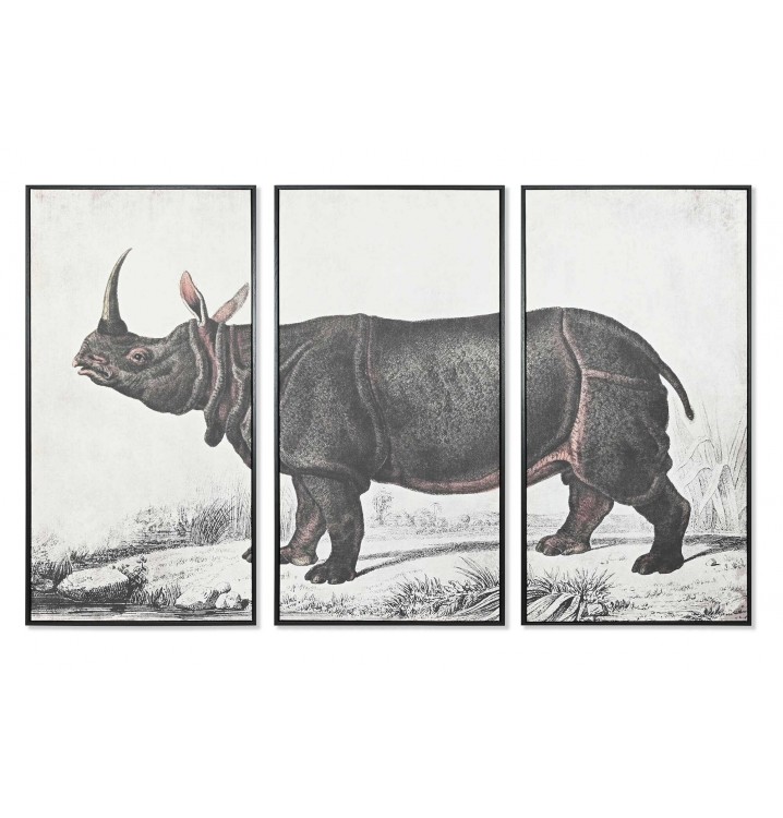 Cuadro Horsety lienzo ps abstracto rinoceronte set 3