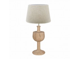 Lámpara de mesa Anacletus madera natural pantalla beige