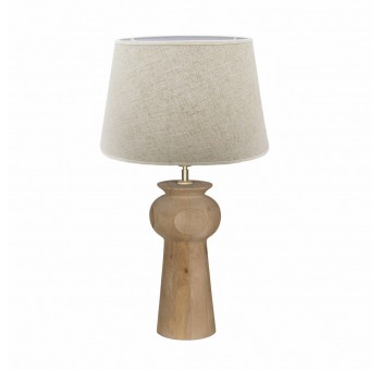 Lámpara de mesa Andreas madera natural pantalla beige
