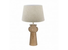 Lámpara de mesa Andreas madera natural pantalla beige