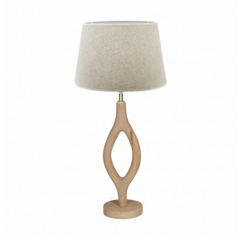 Lámpara de mesa Androcles madera natural pantalla beige