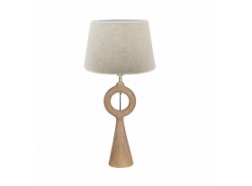 Lámpara de mesa Andronicus madera natural pantalla beige