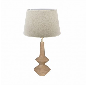 Lámpara de mesa Androniko madera natural pantalla beige