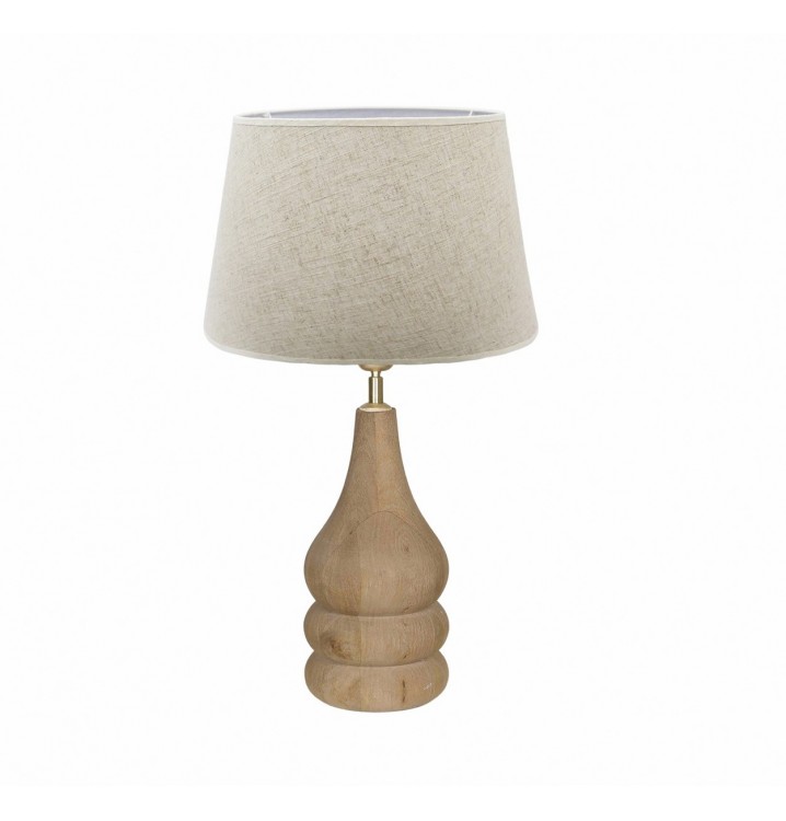 Lámpara de mesa Anicetus madera natural pantalla beige