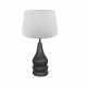 Lámpara de mesa Anicetus madera negra pantalla blanca