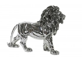 Figura Muns resina plateado león