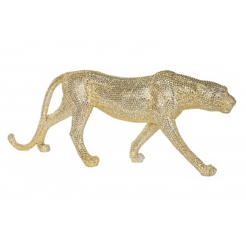 Figura Muns resina dorado relieve leopardo