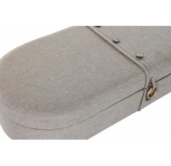 Pie de cama Hagne baúl ovalado gris