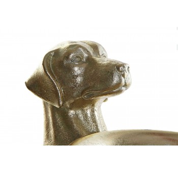 Figura Dogell resina perro bandeja dorado