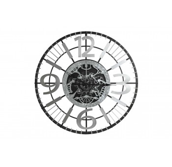 Reloj pared Soled hierro plateado negro