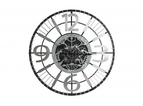 Reloj pared Soled hierro plateado negro