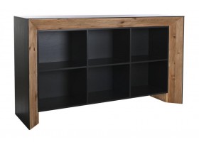 Mueble auxiliar Niketas madera reciclada natural y negra