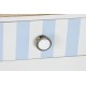 Consola Sophos madera rayas blancas y azules 3 cajones
