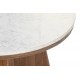 Mesa de centro redonda Sophus madera y mármol blanco