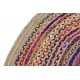 Alfombra Rectim yute algodón multicolor detalle borde marrón natural chindi redonda