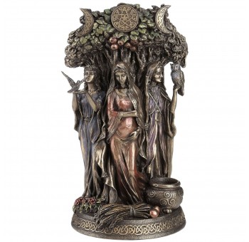 Figura escultura Diosa triple Celta resina bronce