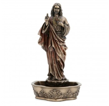 Figura Sagrado Corazón de Jesús resina bronce