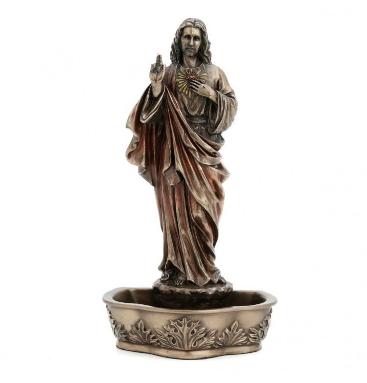 Figura Sagrado Corazón de Jesús resina bronce
