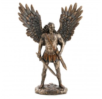 Figura San Miguel Espada y Vaina resina bronce