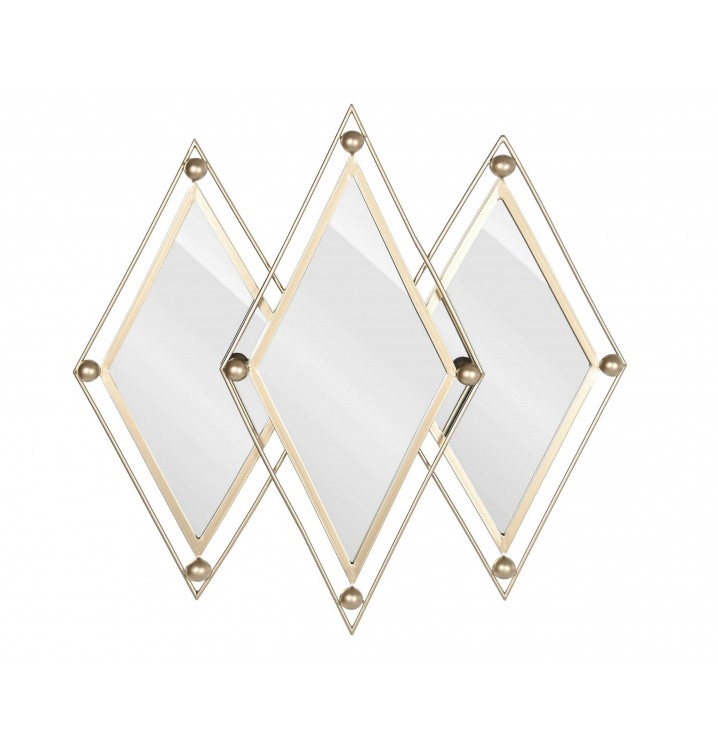 Espejo Romel metal espejo dorado forma 3 rombos
