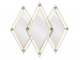 Espejo Romel metal espejo dorado forma 3 rombos