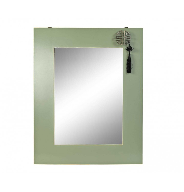 Espejo Japem abeto mdf espejo verde jade detalle borla