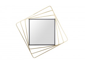 Espejo Metal Cuadrado Dorado 90x2x90 Cm