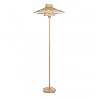 Lámpara de pie Lenox metal y bambú natural