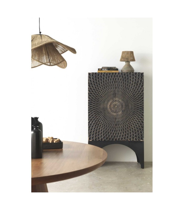 Armario alto Wilmer madera mango negro 2 puertas