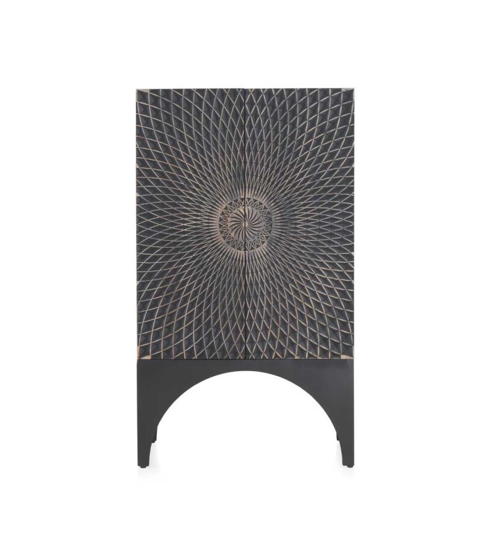 Armario alto Wilmer madera mango negro 2 puertas