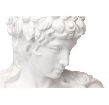 Figura decoración busto romano blanco y azul