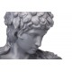 Figura decoración busto romano gris y dorado