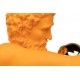 Figura decoración boxeador naranja y dorado