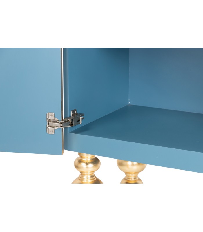 Armario alto Kentaurus pintado a mano azul y dorado