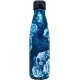 Botella 500 ml doble pared térmica acero flores azules