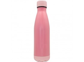 Botella 500 ml doble pared térmica acero rosa pastel