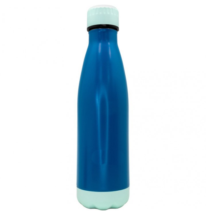 Botella 500 ml doble pared térmica acero azul y turquesa