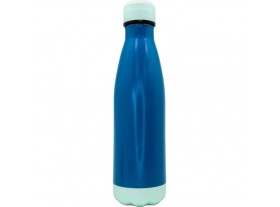 Botella 500 ml doble pared térmica acero azul y turquesa