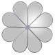 Mesa auxiliar Marguery metal hierro plateado cristal espejo flor