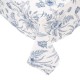 Mantel antimanchas 150x250 blanco y azul flores y hojas